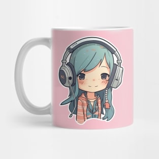 Cute headphone anime girl Mug